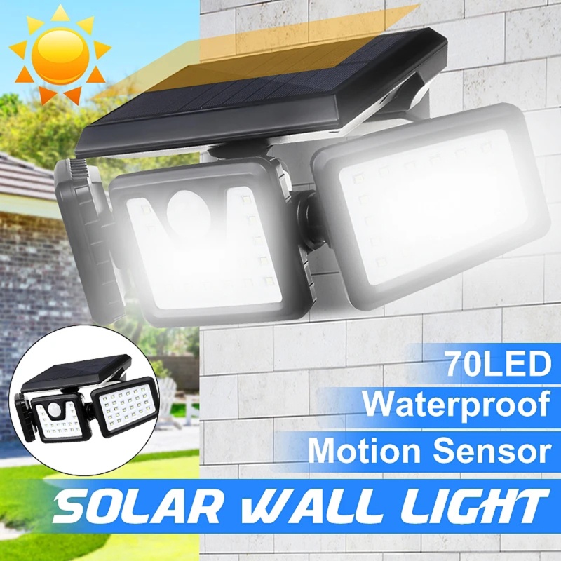 Đèn Năng Lượng Mặt Trời Trang Trí Sân Vườn 270° Đèn Cảm Biến Chuyển Động Góc Rộng Chống Thấm Nước