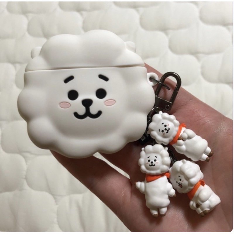 Combo BT21 Airpod Case + Waggle Keyring | Vỏ đựng airpod + móc khoá waggle chính hãng