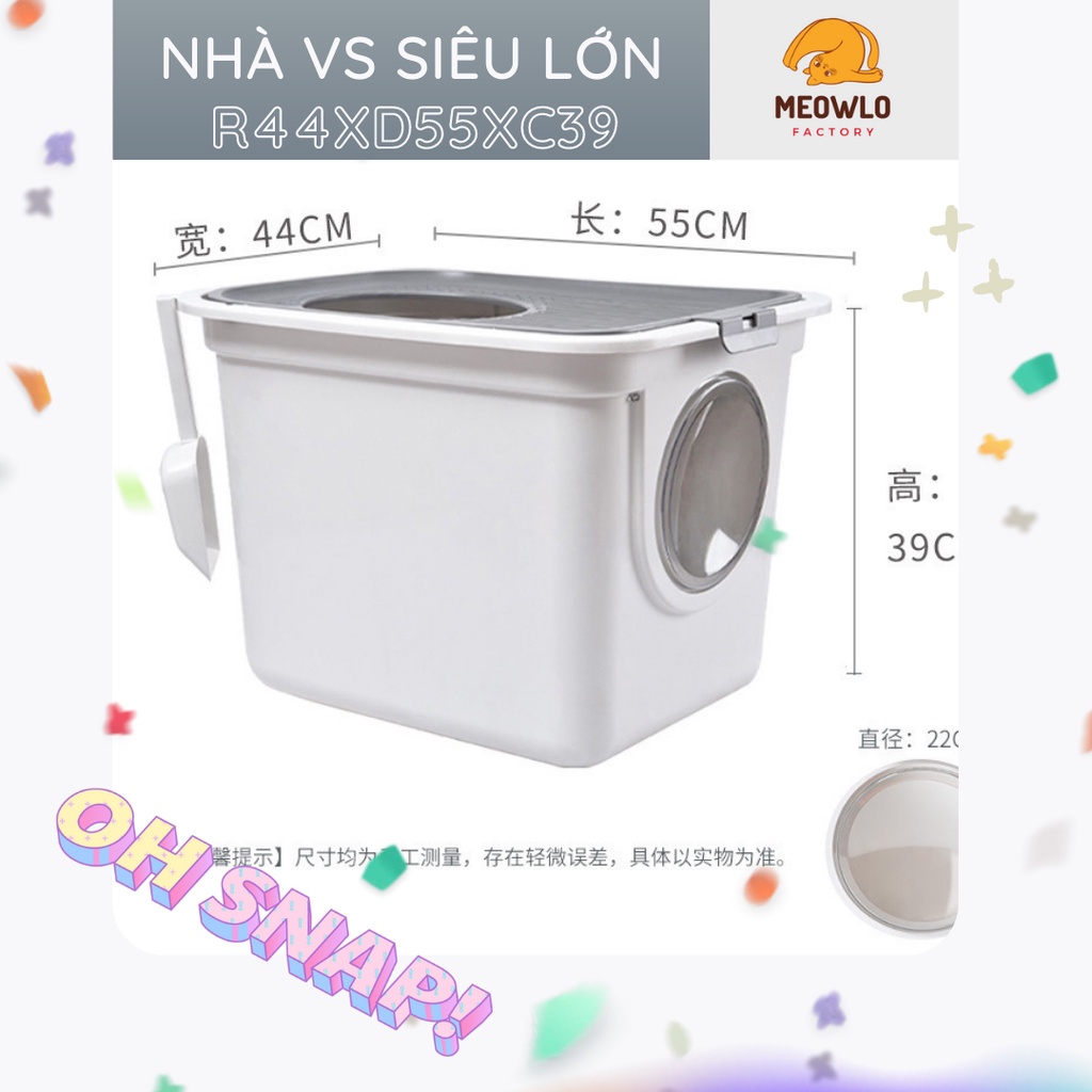 Nhà vệ sinh cho mèo siêu lớn chống văng 100% tặng kèm xẻng ray cát ️🥅️ Hỏa tốc HCM  khay vệ sinh cho mèo lớn