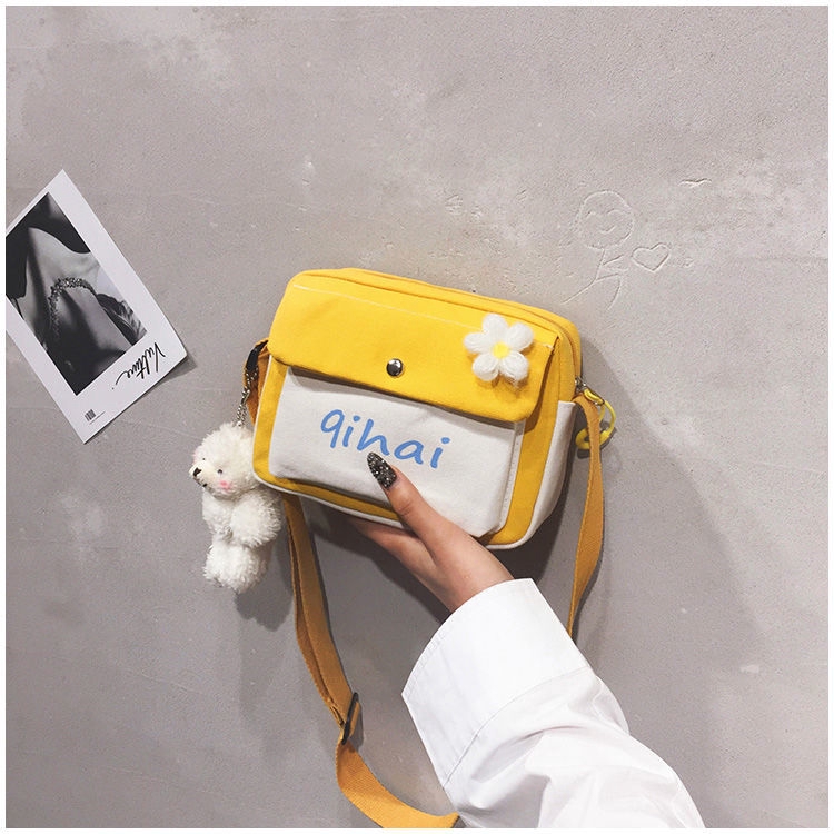 Túi Đeo Vai Bằng Vải canvas Phong Cách Hàn Quốc 2023 Dễ Thương Dành Cho Nữ Sinh