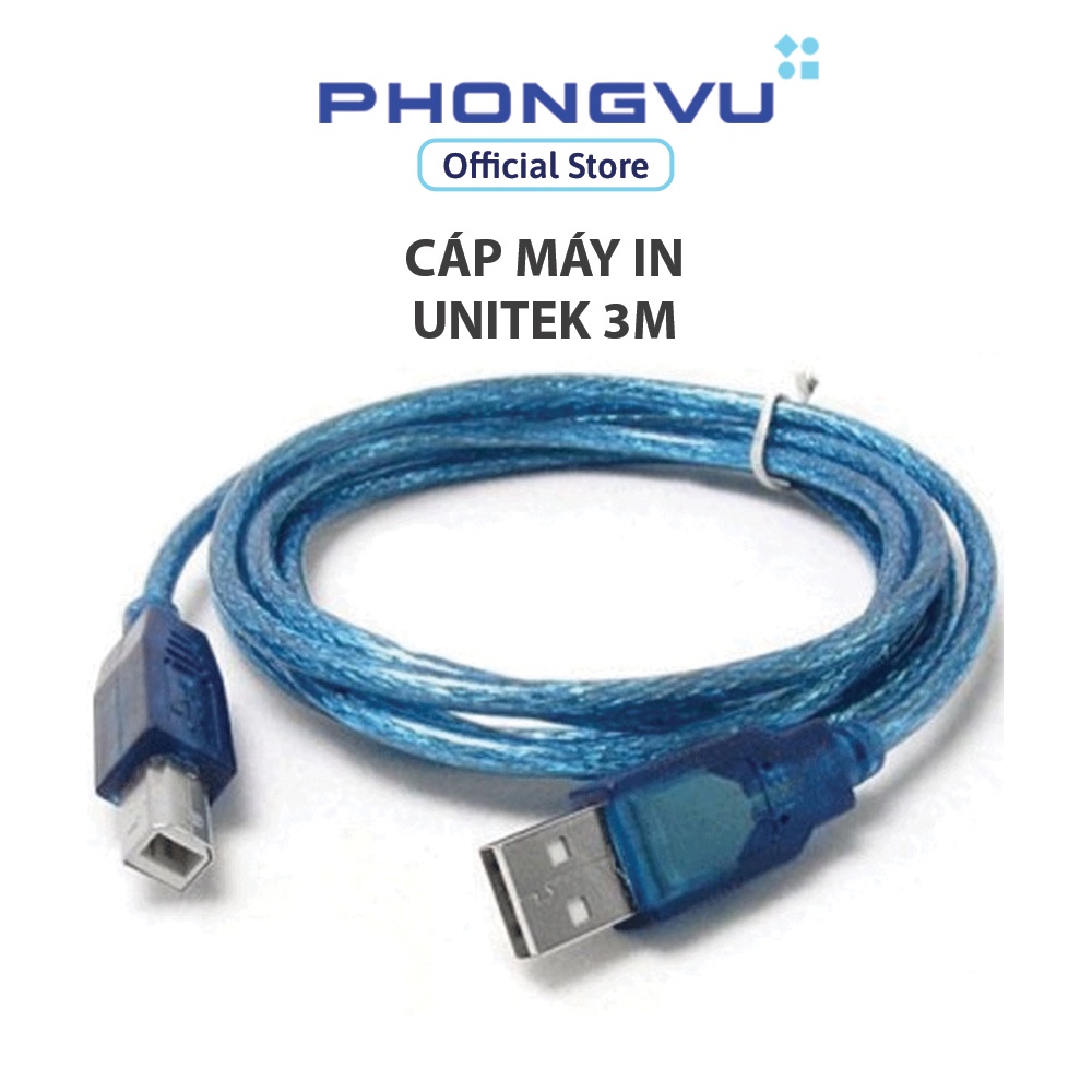 Cáp máy in Unitek 3m - Bảo hành 1 tháng