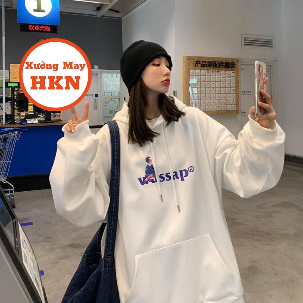 Áo Hoodie Quốc Dân Nam Nữ  In Logo Wassap Mã 695 Xưởng May HKN