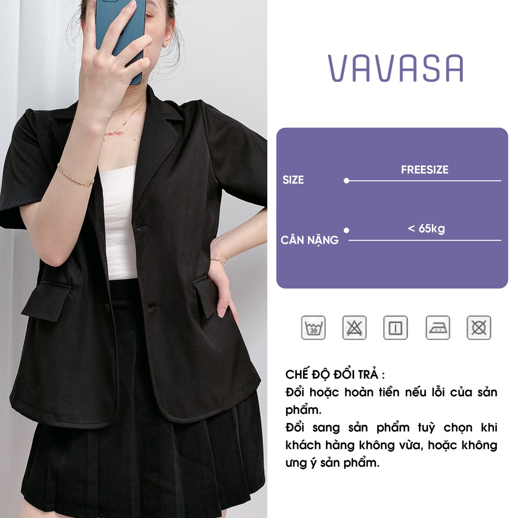 Áo blazer nữ tay ngắn 1 lớp kiểu bigsize hàn quốc VAVASA AB03