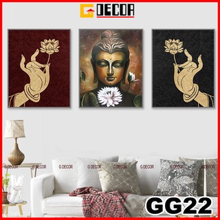 Tranh treo tường canvas khung gỗ 3 bức hiện đại, tranh phật trang trí phòng khách, phòng ngủ spa 22