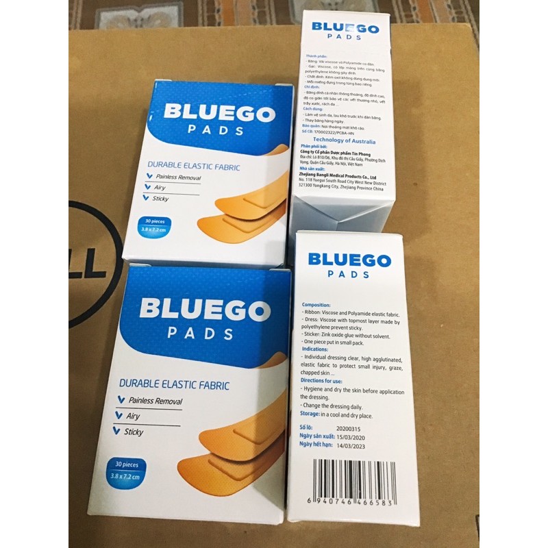 băng cá nhân Bluego pads 30 miếng lớn.