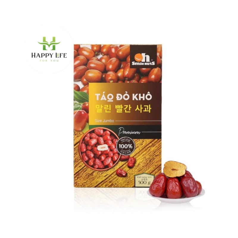 Táo đỏ Tân Cương, táo tàu đỏ thượng hạn size jumbo 500g - Happy Life 4U