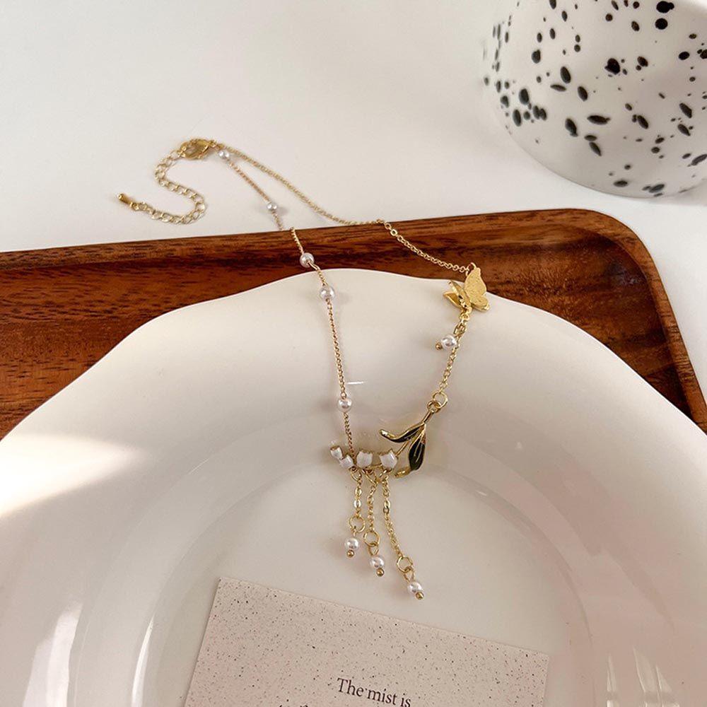 AROMA Dây Chuyền Mặt Hình Bướm Ngọt Ngào Thời Trang Hàn Quốc