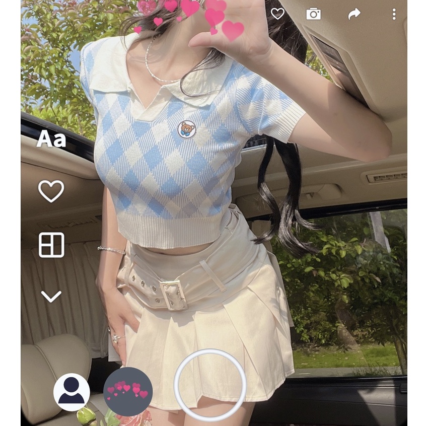 Áo dệt kim cổ chữ v thời trang Hàn Quốc dễ phối đồ cho nữ