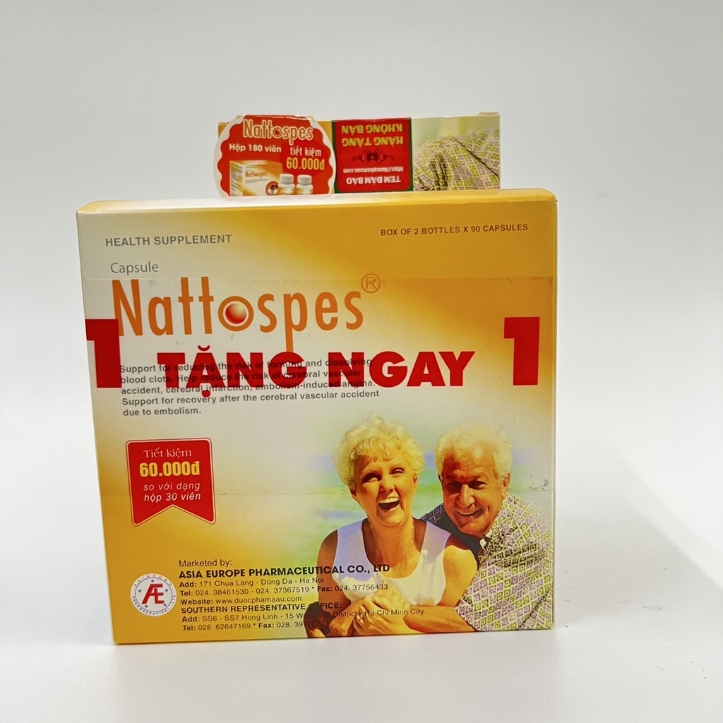 Nattospes  Tặng Kèm Hộp 30 Viên - Viên Uống Hỗ Trợ GiảmTai Biến Mạch Máu Não