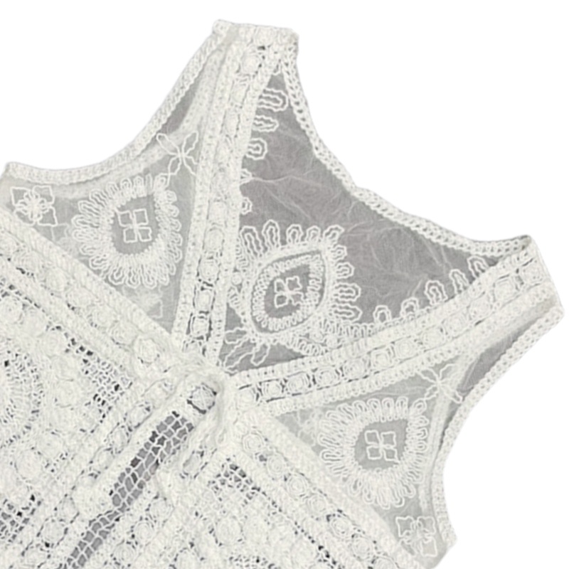 Brroa Áo Sát Nách Cotton Đan Móc Khoét Lỗ Phối Dây Buộc Quyến Rũ Thời Trang Mùa Hè Cho Nữ