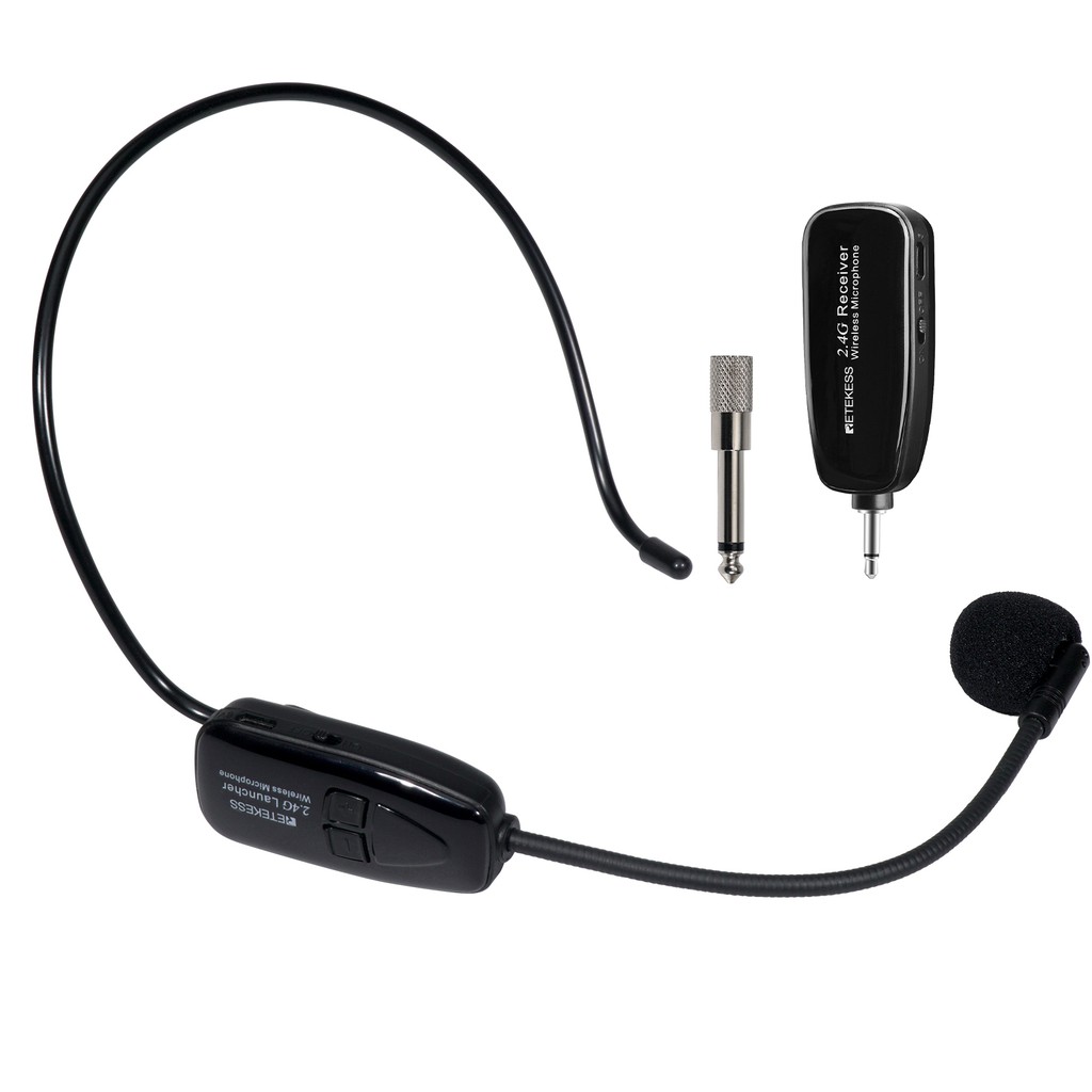 Bộ Phát Và Thu Micro Không Dây Retekess TT123 2.4G Đeo Tai Cho Dạy Học / Họp / Hướng Dẫn Du Lịch