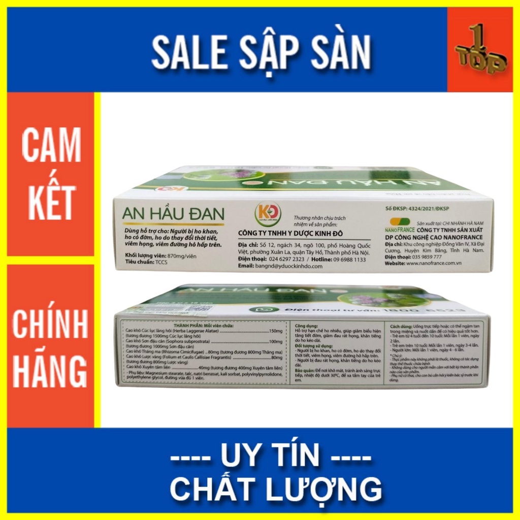 Viên Ngậm AN HẦU ĐAN Hộp 20 viên  MUA 6 TẶNG 1