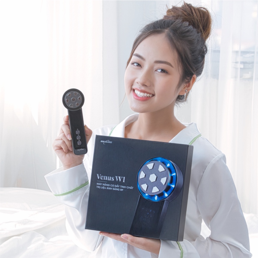 Máy nâng cơ đẩy tinh chất Maxcare Venus W1 Công nghệ RF TRẺ HÓA DA SAU 28 NGÀY, Thẩm thấu tinh chất X30, Nhiệt ấm & Lạnh