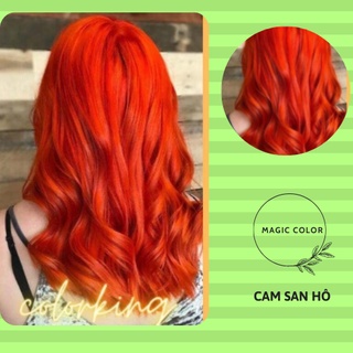 Thuốc nhuộm tóc cam san hô cam sáng của colorking magic caitu