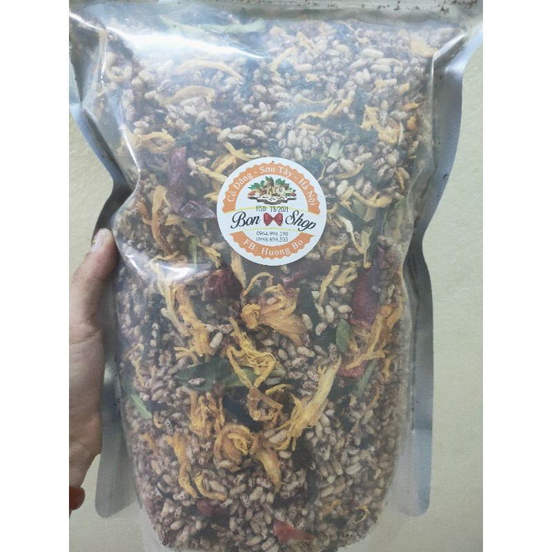 1KG GẠO LỨT RONG BIỂN SẤY MIX KHÔ GÀ LÁ CHANH ĂN LIỀN - Date mới