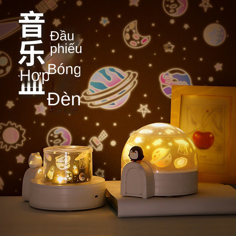 ℡Ngôi sao chiếu hộp âm nhạc hộp âm nhạc quả cầu pha lê băng chuyền ánh sáng tự làm món quà sinh nhật tùy chỉnh cho trẻ e