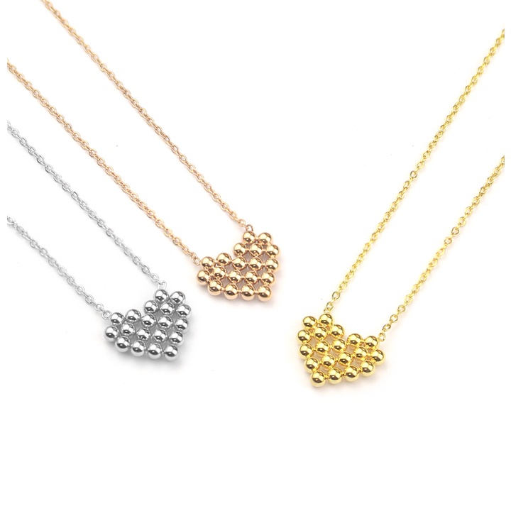 Dây chuyền nữ titan cao cấp trái tim bi tròn độc, lạ đem lại vẻ đẹp quyến rũ cho người đeo