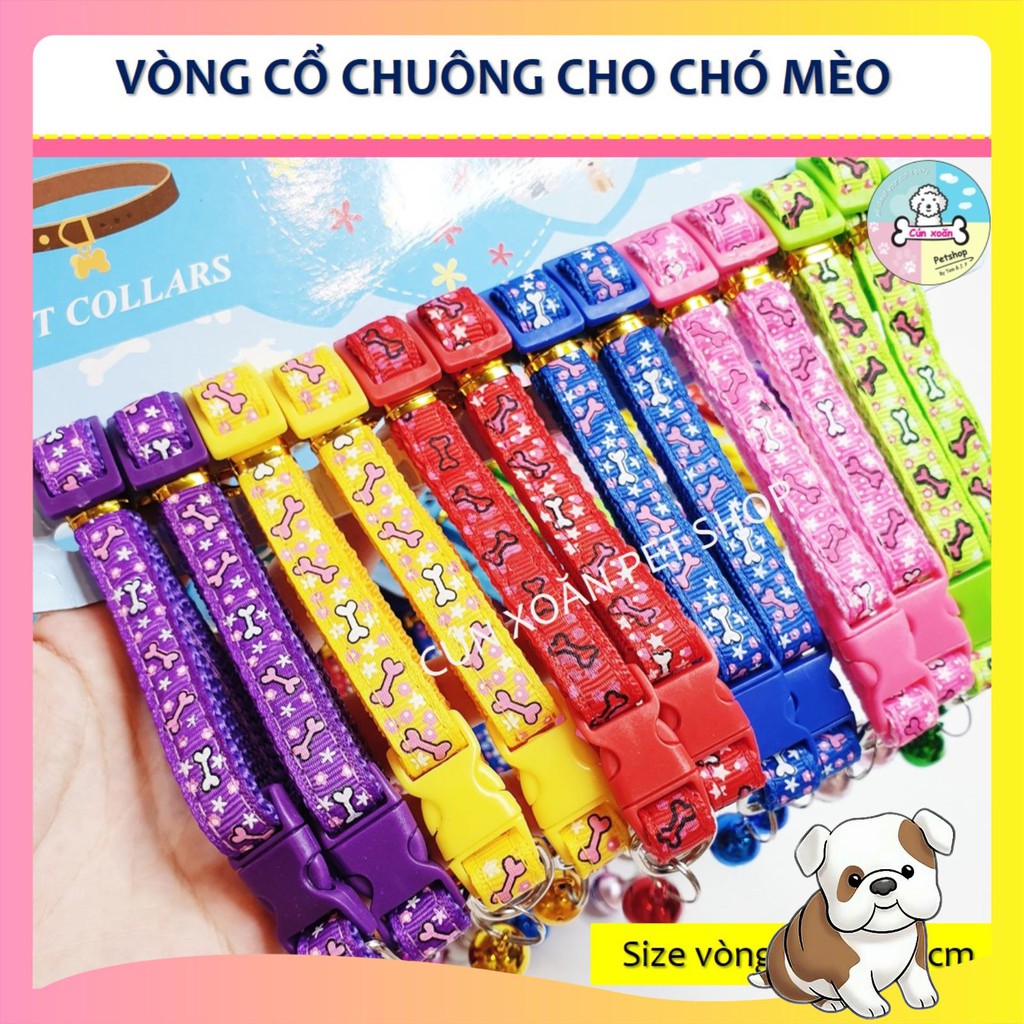 Vòng cổ lục lạc cho chó mèo (vòng cổ 20-31cm)