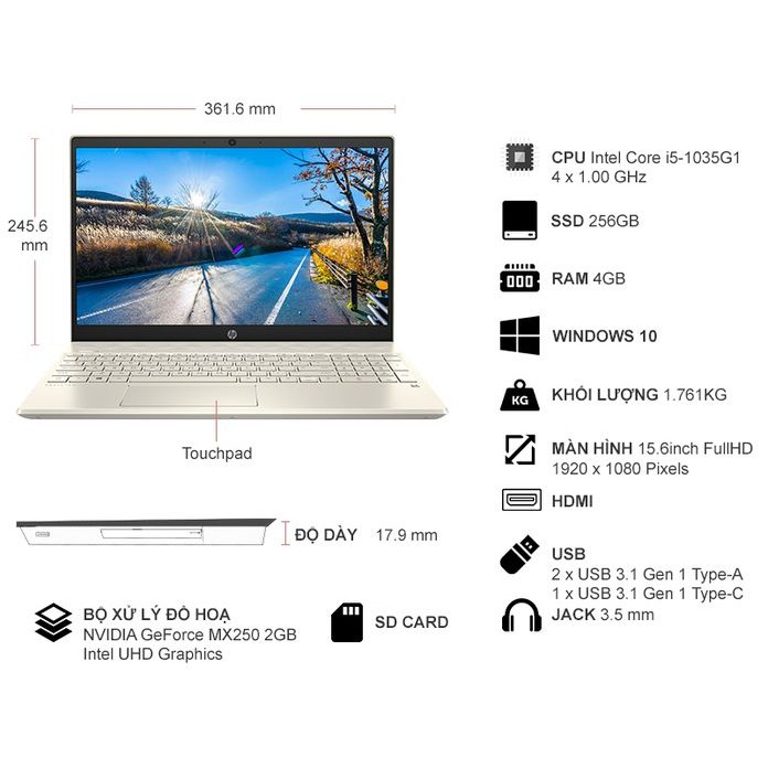 Laptop HP Pavilion 15-cs3060TX 8RJ61PA