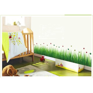 Decal dán tường Chân tường lúa xanh DCT004
