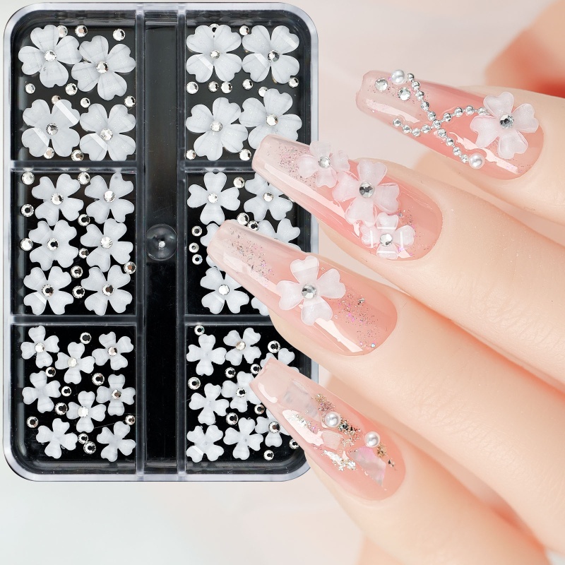 Hộp Phụ Kiện Trang Trí Móng Tay 3D Hình Hoa Phong Cách Nhật Bản