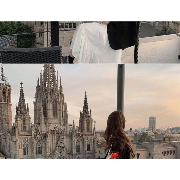 [M &amp; E] Áo Khoác Vest Ngắn Dáng Rộng Màu Đen Phong Cách Retro Đường Phố Anh Quốc Mùa Xuân Dành Cho Bạn Nữ