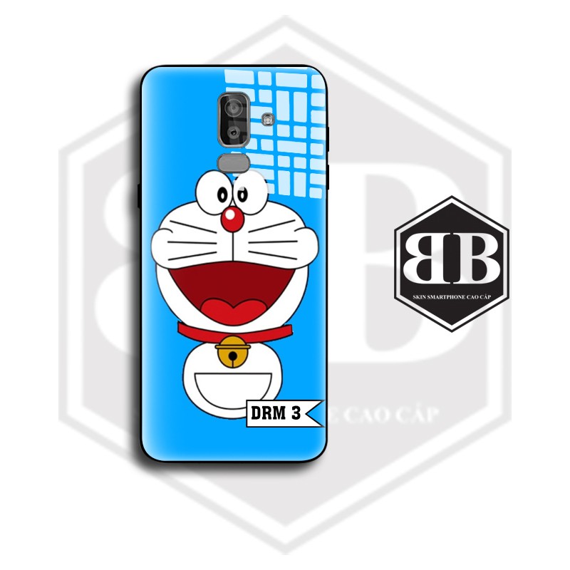 Ốp lưng kính cường lực Samsung J8 in hình doraemon dễ thương