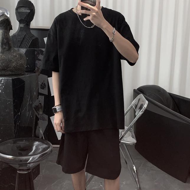 Áo Thun Trơn BASSIC Fom Lỡ Nam Nữ Cotton Co Dãn Thoải Mái Thấm Hút Năng Động Style Hàn Quốc