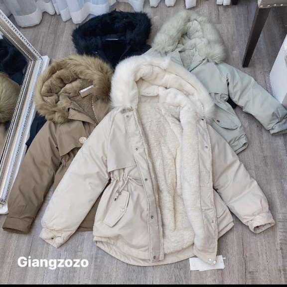 Áo khoác phao áo Parka lót lông siêu ấm - Hàng Quảng Châu