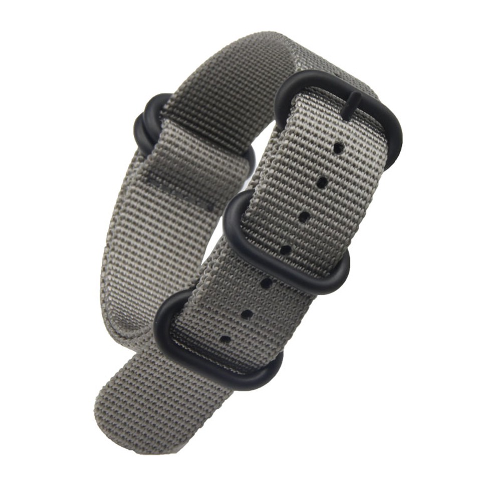 Dây Đeo Đồng Hồ Vải Nylon Kẻ Sọc Xám 26mm 22mm Nato G10 24mm