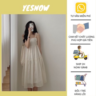 Đầm - Váy 2 Dây Buộc Vai Chất Vải Voan - Váy Hai Dây Phong Cách Hàn Quốc