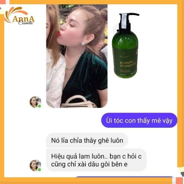 Dầu Gội Bưởi Vijully Kích Thích Mọc Tóc Ngăn Rụng Tóc Pomelo Shampoo 280ml_AnnA.GeniuneCosmetic Tặng Kẹp Tóc 19k