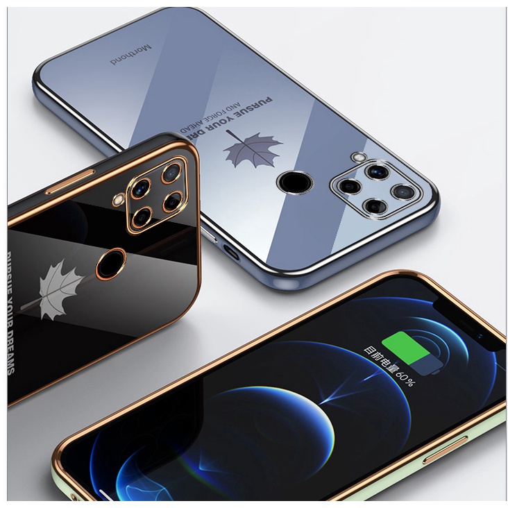 Ốp lưng Realme C15 Ốp Điện Thoại Họa Tiết Lá Phong Cho Realme C12 C35 8i 8 pro 9 pro 9i 5 5i 6i C3 C21Y C25Y C20 C11 2021 FY