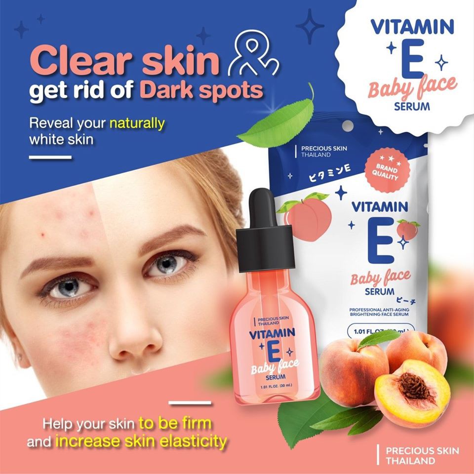 Serum Vitamin E Baby Face Precious Skin Với Nước Hoa Hồng 30mL