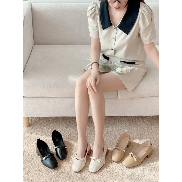 2S-22 - GIÀY NƠ TIỂU THƯ DA MỀM GÓT 2CM (THE 1995 SHOES)