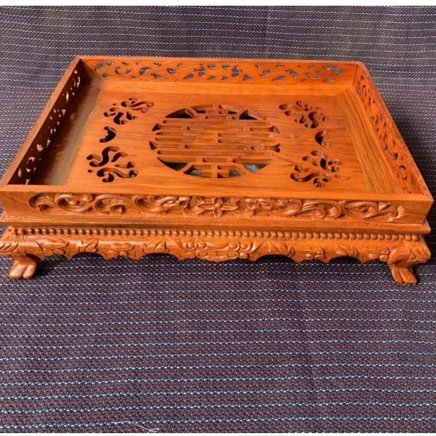 Khay đựng ấm chén gỗ hương- Có loại to