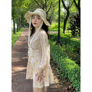 Đầm Ngắn Dáng Xòe A.w.o Tay Phồng Chất Lụa Mango