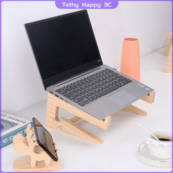 Giá đỡ Laptop bằng gỗ thông dụng cho Notebook Macbook Pro Air IPad Pro