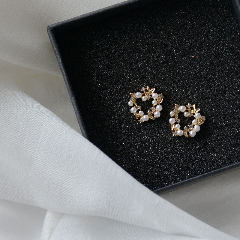 Bông Tai Mạ Bạc 925 Hình Vòng Hoa Đơn Giản Thanh Lịch