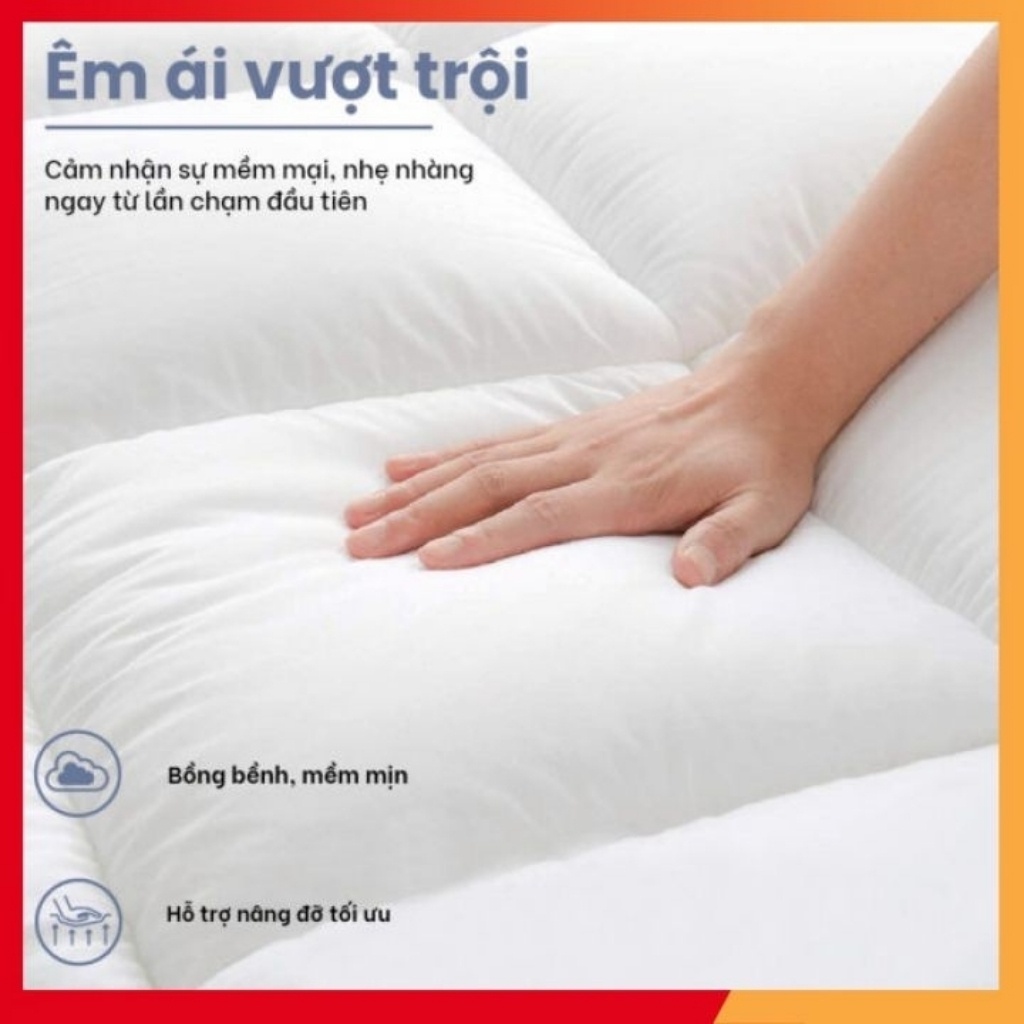 Topper Chuẩn 5 Sao, Đệm Tăng Tiện Nghi Microfiber Tấm Lót Làm Mềm Nệm 5 Sao Cosset