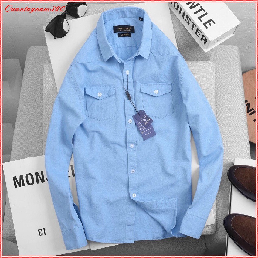 Áo sơ mi denim thời trang nam,áo sơ mi nam cao cấp phong cách nam tính 5 màu