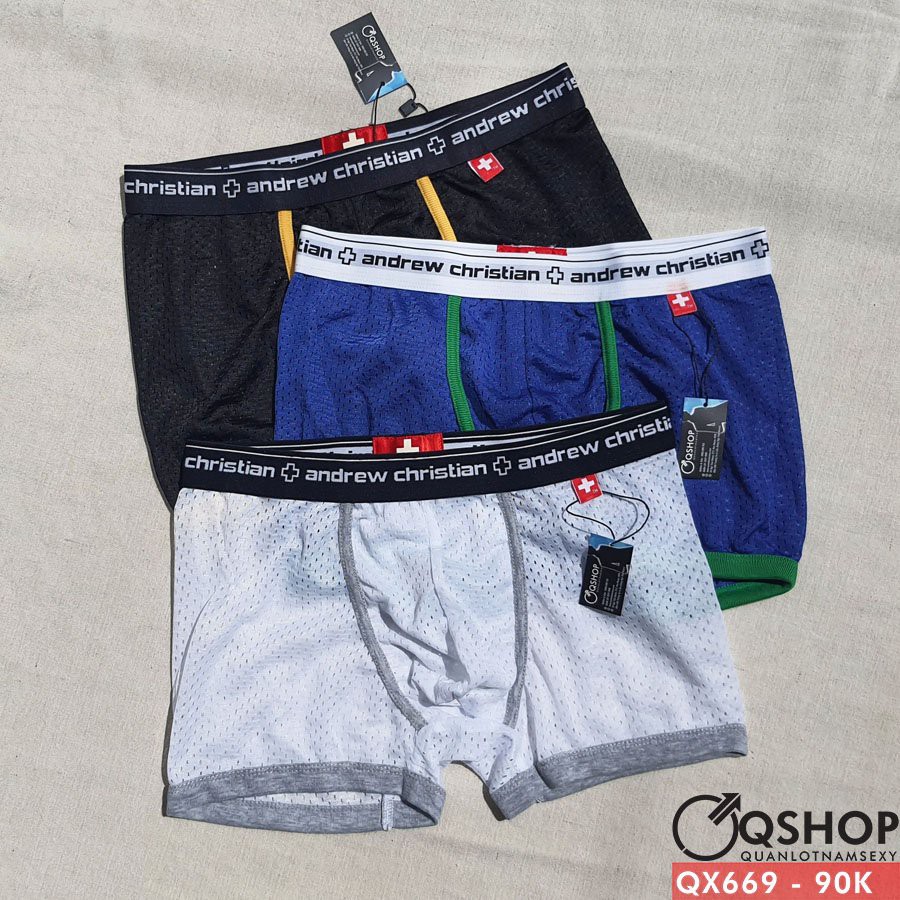 Quần lót boxer nam lưới lỗ QSHOP QX669