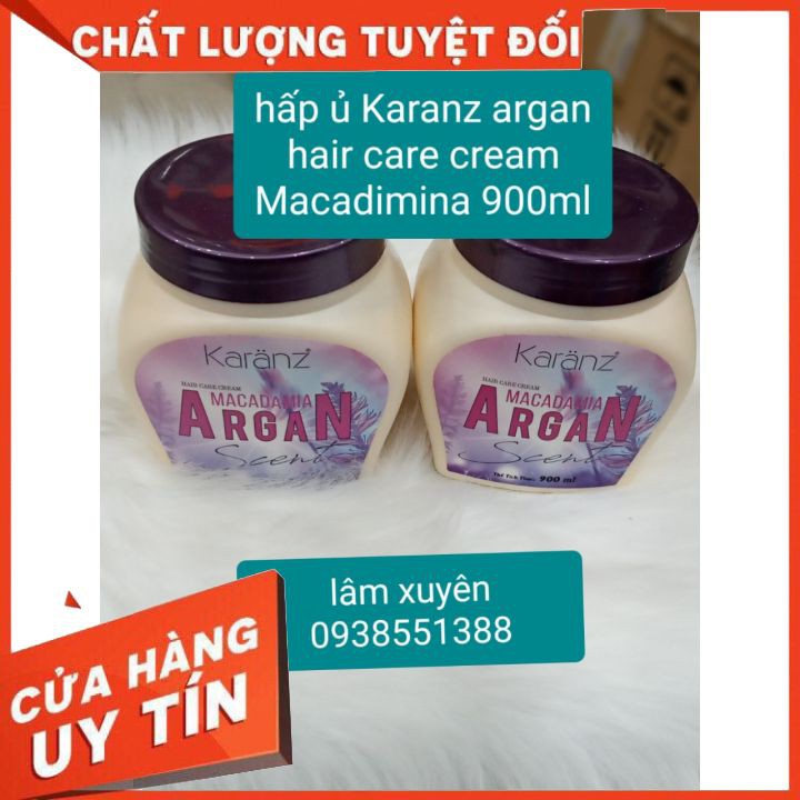 Hấp dầu Kem Ủ Karanz Argan Macadamia 900ml 🍩FREESHIP 🍩 phục hồi tóc nát, giữ màu siêu thơm suôn mềm óng mượt tóc cao cấp