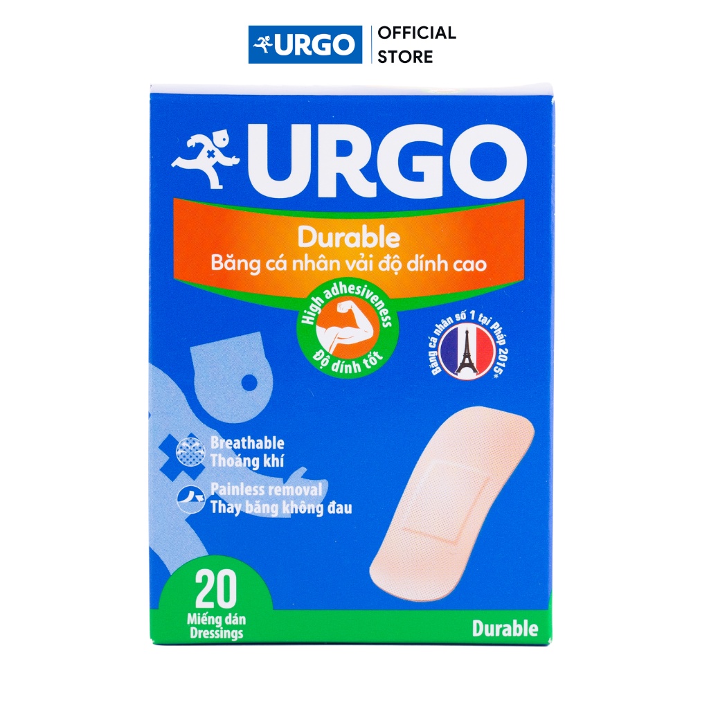 Băng cá nhân vải Urgo Durable (Hộp 20 miếng)