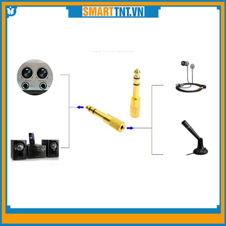 Jack Chuyển 6 ly ra 3.5 Cho Sound Card, tai nghe và dây livestream, hàng đẹp Smarttnt.vn