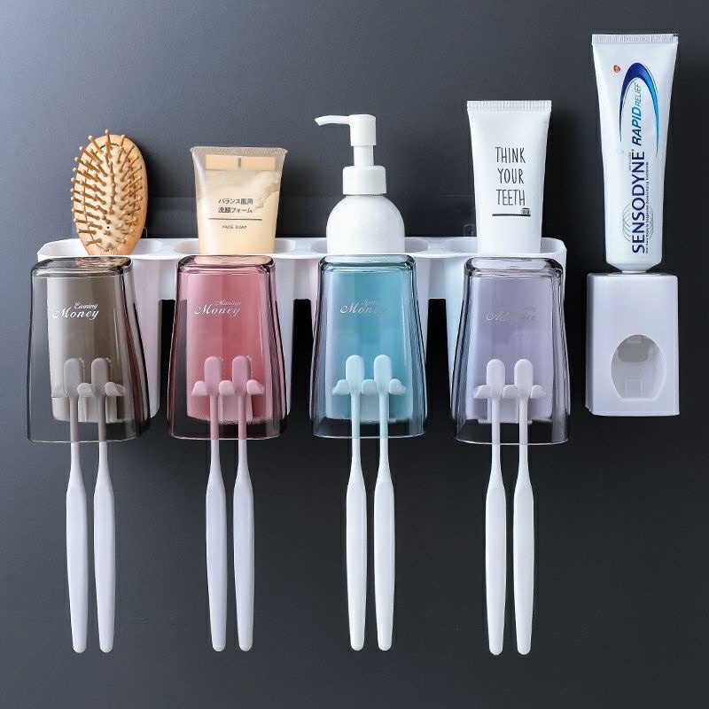 Nhả kem đánh răng, tặng kèm 4 cốc màu đa năng, tiện dụng