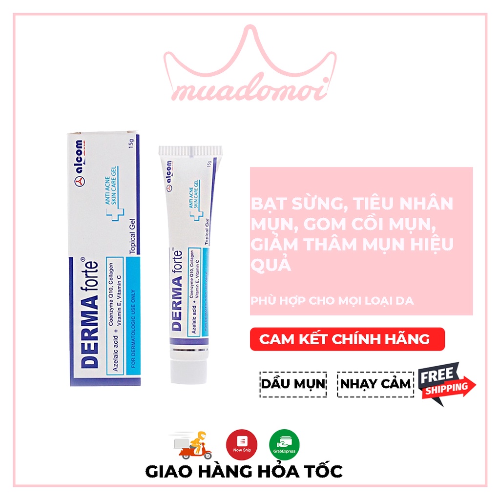 Kem Chấm Mụn Derma Forte 15G Ngừa Thâm Trứng Cá, Mụn Ẩn, Mụn Đầu Đen - Muadomoi