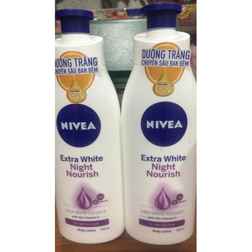 Sữa Dưỡng Thể Trắng Da Chuyên Sâu Nivea Ban Đêm 400ml