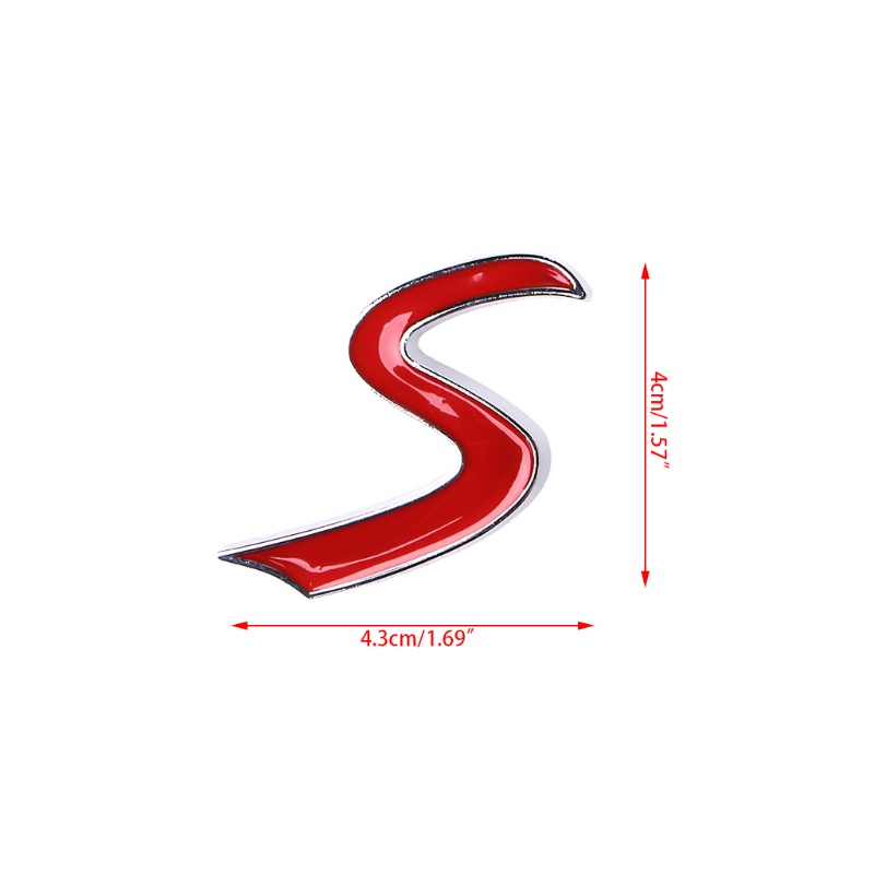 Miếng Dán Trang Trí Đuôi Xe Hơi Mini Cooper Bằng Kim Loại Màu Đỏ S