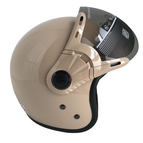 Mũ bảo hiểm trùm 3/4 đầu kính chống lóa cao cấp - GRS A368K Sữa bóng - Vòng đầu 56-58cm - Bảo hành 12 tháng